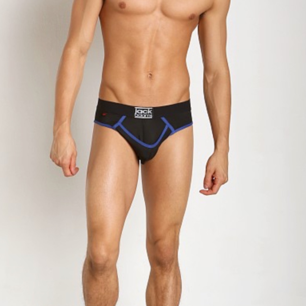 NWT Jack Adams Flex Fit Army Brief in Black/Royal size M